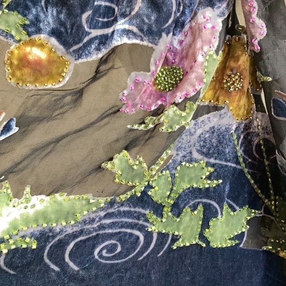 Unbranded beaded burnout velvet scarf w/ tassel - Picture 6 of 9